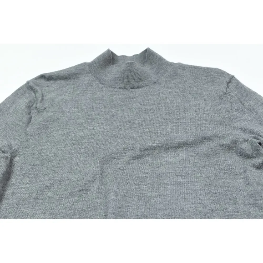 Banana Republic Merino Wool Mock Neck Sweater Mens Large Gray Long Sleeve Slim
